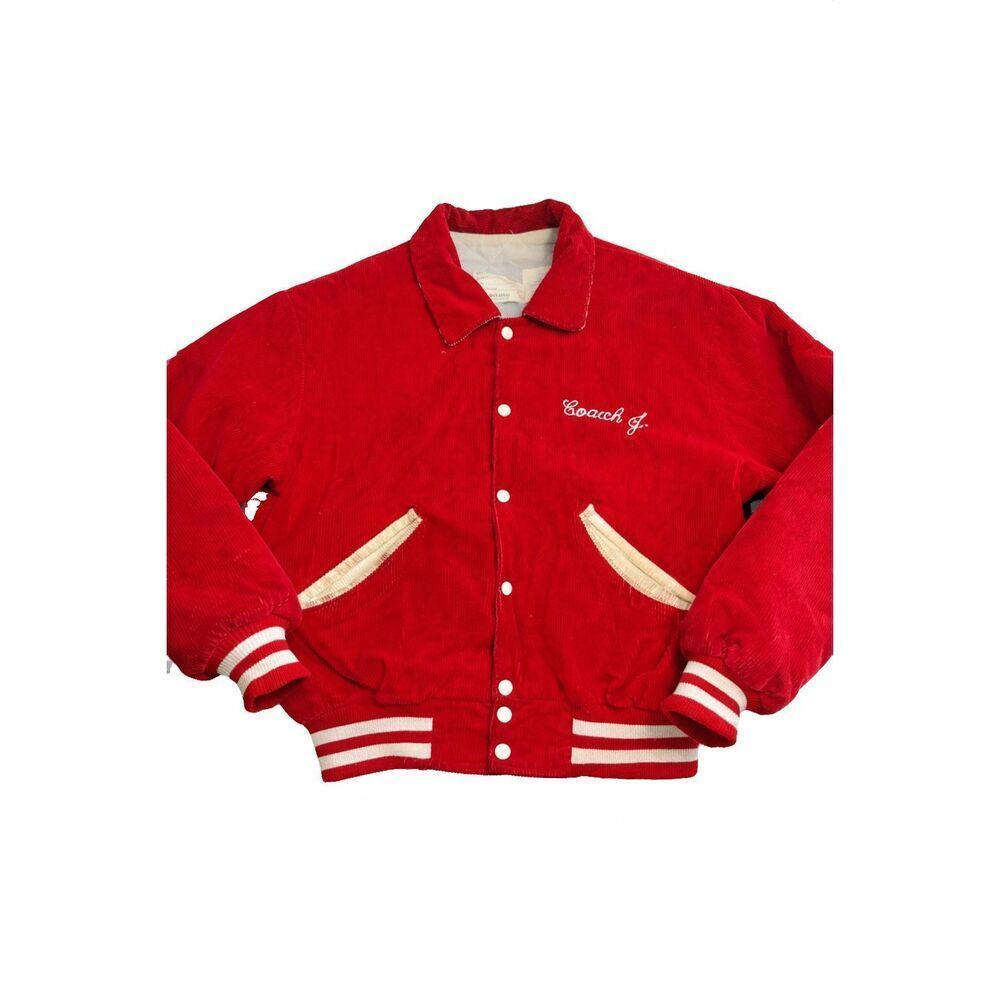 Franklin Football Vintage Red Corduroy Varsity Jacket Size XL